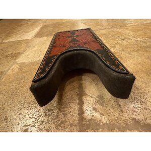 Western Leather Floral Tooled Cowboy Boot Horn